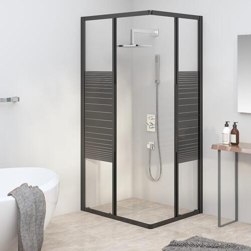 Brusekabine 80x70x180 cm sikkerhedsglas stribet sort