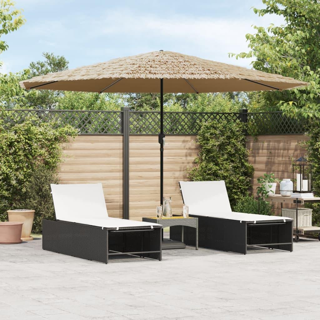 Haveparasol med stålstang 388x388x248 cm brun