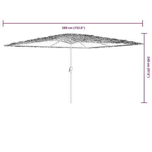 Haveparasol med stålstang 388x388x248 cm brun
