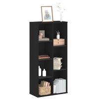 Bogreol 50x25x105 cm konstrueret træ sort