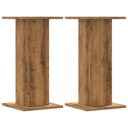 Højtalerstativer 2stk. 30x30x60cm konstrueret træ egetræsfarve