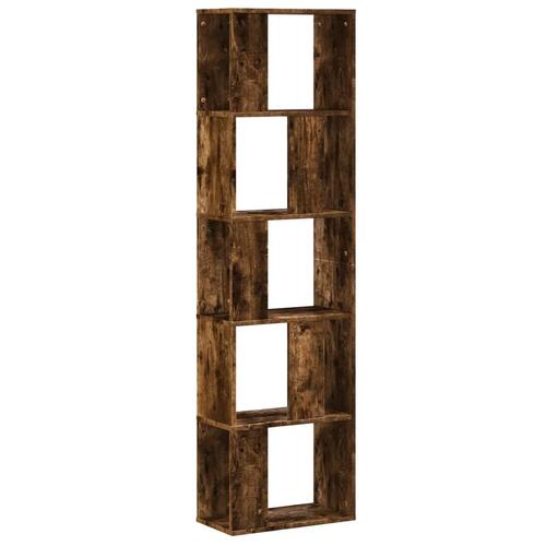 Bogreol 45x23,5x162,5 cm 5 hylder konstrueret træ røget eg