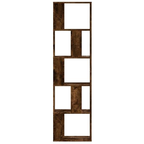 Bogreol 45x23,5x162,5 cm 5 hylder konstrueret træ røget eg