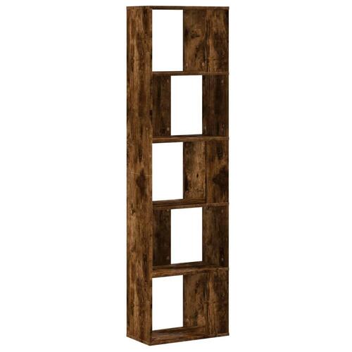 Bogreol 45x23,5x162,5 cm 5 hylder konstrueret træ røget eg