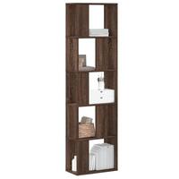 Bogreol 45x23,5x162,5 cm 5 hylder konstrueret træ brunt eg