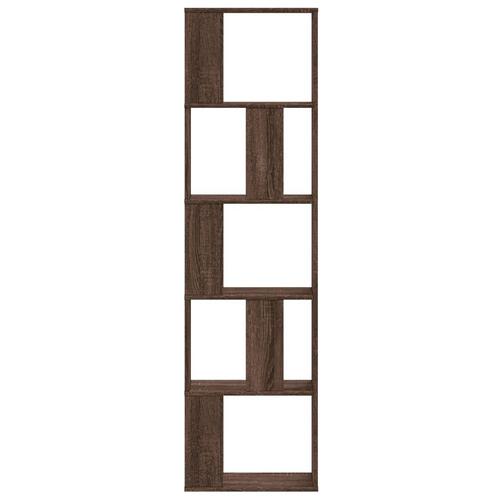 Bogreol 45x23,5x162,5 cm 5 hylder konstrueret træ brunt eg