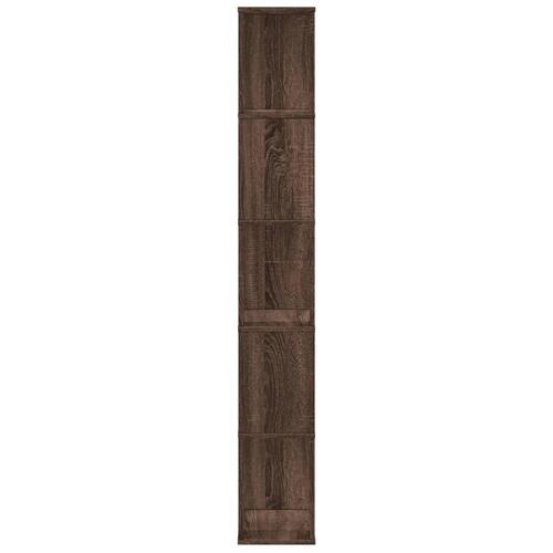 Bogreol 45x23,5x162,5 cm 5 hylder konstrueret træ brunt eg