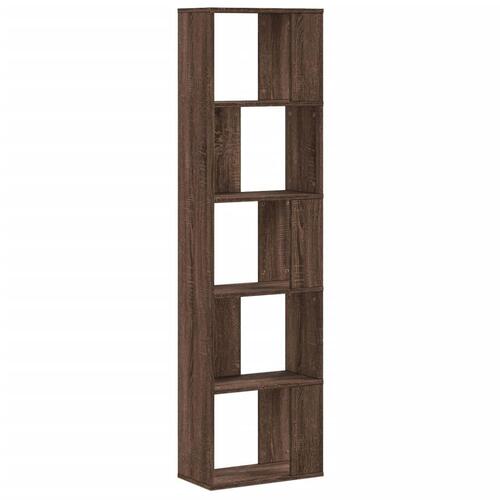Bogreol 45x23,5x162,5 cm 5 hylder konstrueret træ brunt eg