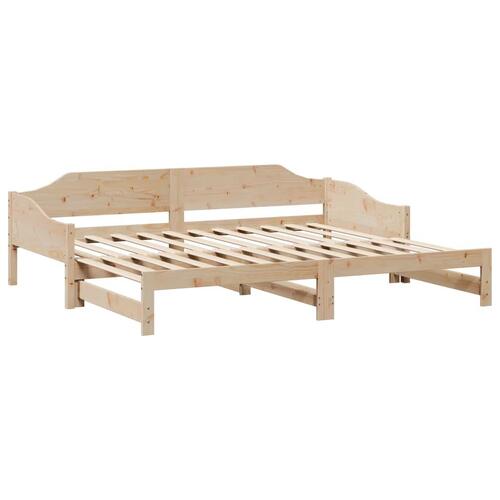 Daybed med udtræk 80x200 cm massivt fyrretræ