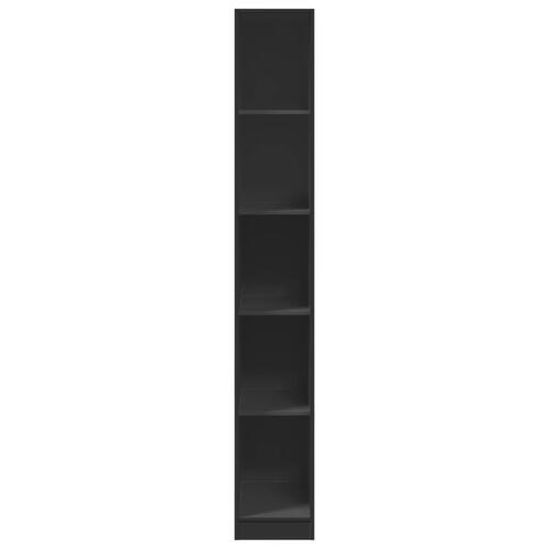 Klædeskab 30x50x200 cm konstrueret træ sort