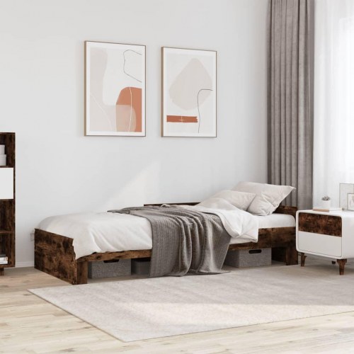 Sengeramme 100 x 200 cm med lameller - røget eg