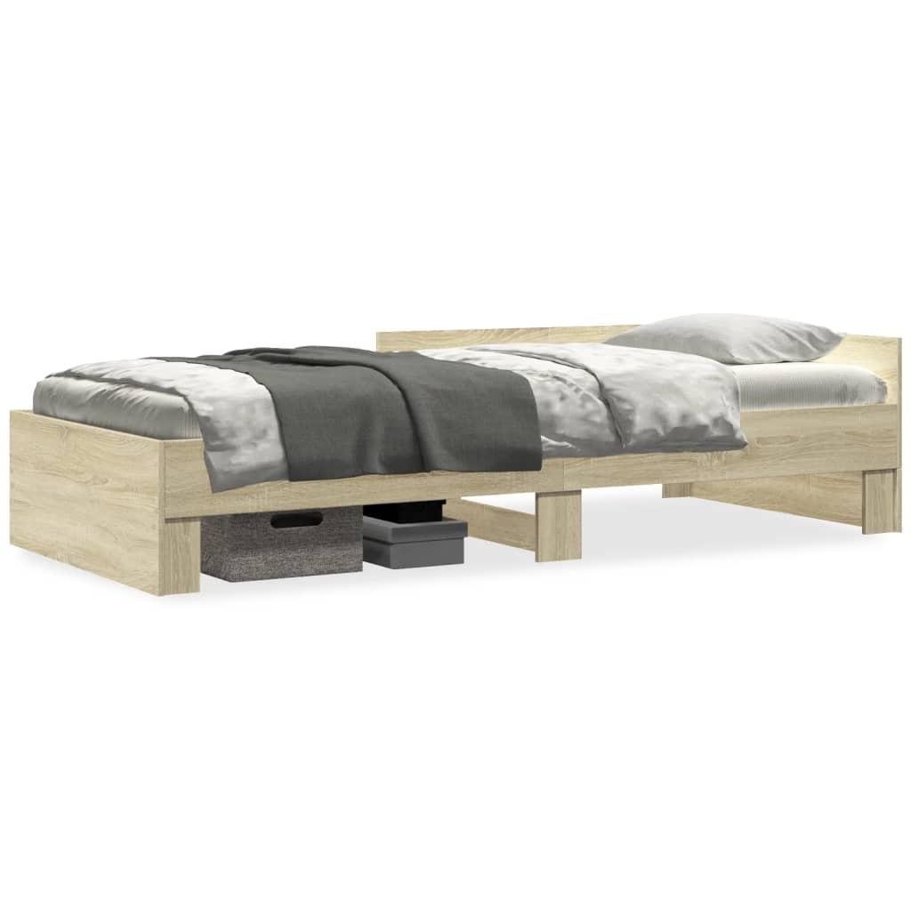 Sengeramme 100x200 cm uden madras konstrueret træ sonoma-eg billede