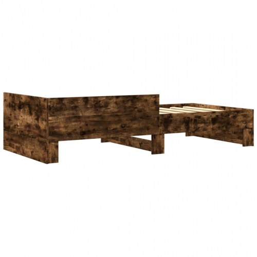 Sengeramme 75 x 190 cm med sengeheste - røget eg