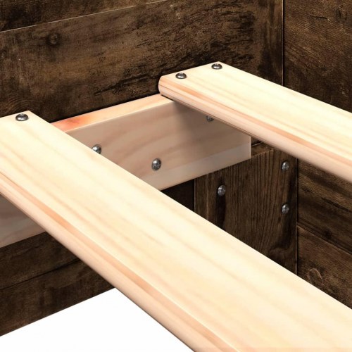 Sengeramme 75 x 190 cm med sengeheste - røget eg