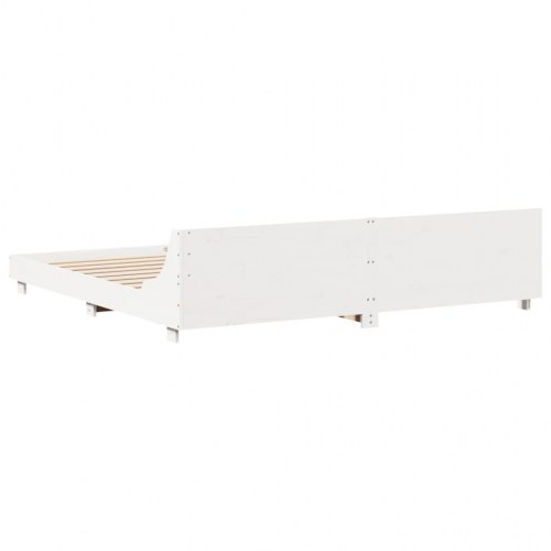 Sengeramme uden madras 180x200 cm massivt fyrretræ hvid