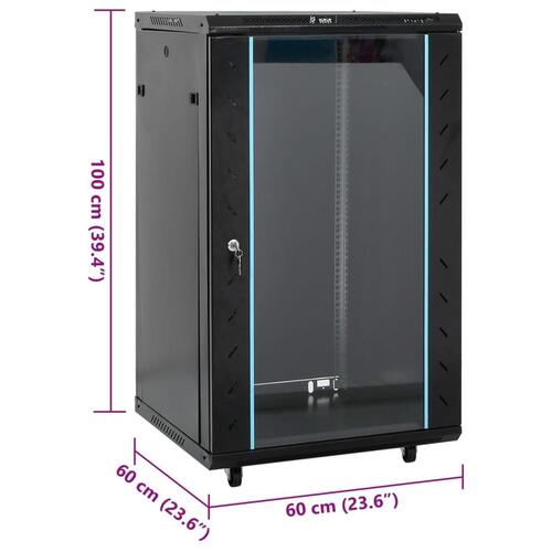 Netværksskab 60x60x120 cm 18U 19" IP20 sort