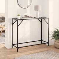 Konsolbord med transparent glastop 98x35x81 cm stål