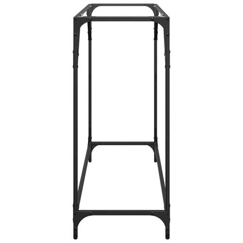 Konsolbord med transparent glastop 98x35x81 cm stål