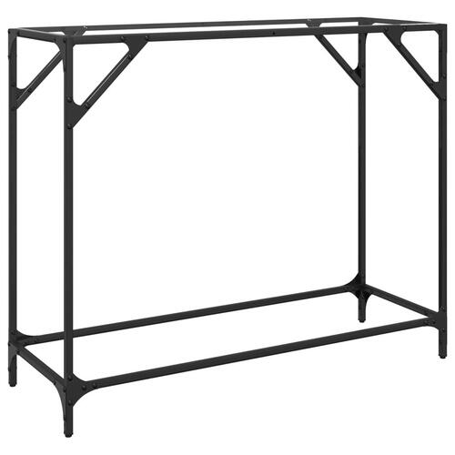 Konsolbord med transparent glastop 98x35x81 cm stål