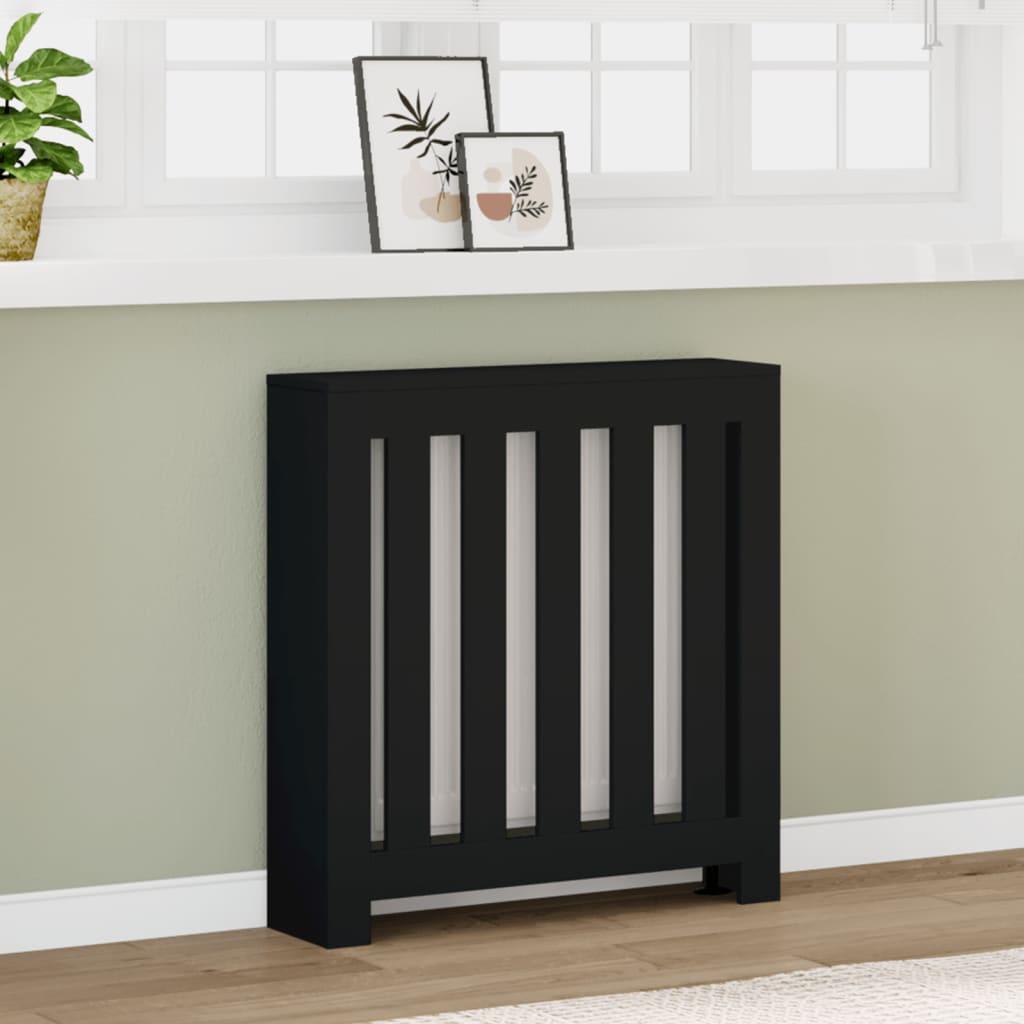 Radiatorskjuler 78x20x82 cm konstrueret træ sort billede