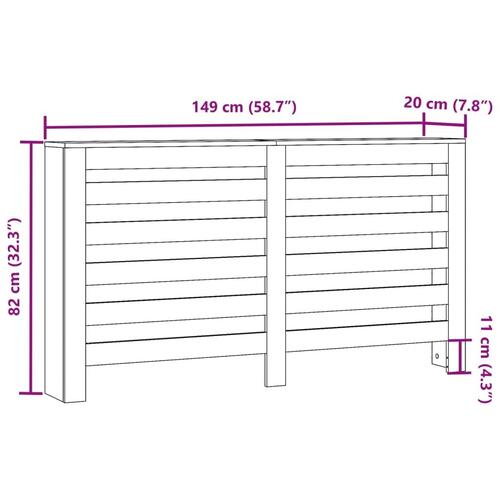 Radiatorskjuler 149x20x82 cm konstrueret træ sort