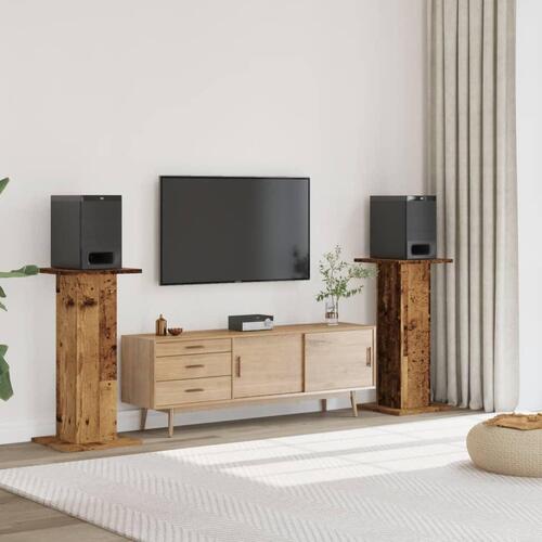 Højtalerstativer 2 stk. 30x30x95 cm konstrueret træ antikt træ