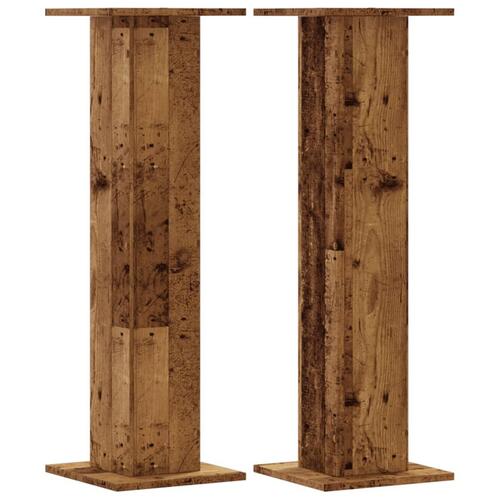 Højtalerstativer 2 stk. 30x30x95 cm konstrueret træ antikt træ