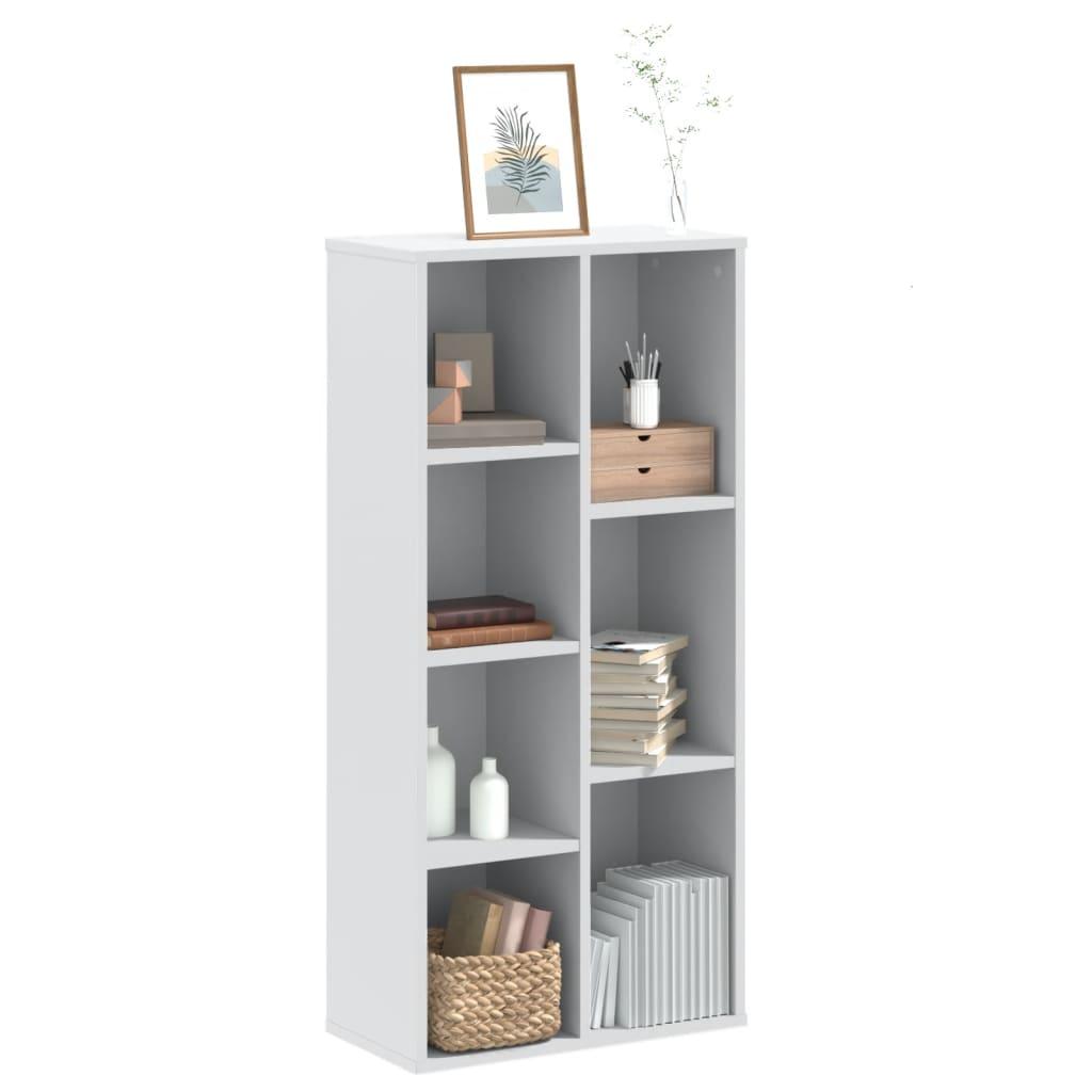 Bogreol 50x25x105 cm konstrueret træ hvid