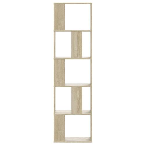 Bogreol 45x23,5x162,5 cm 5 hylder konstrueret træ sonoma-eg
