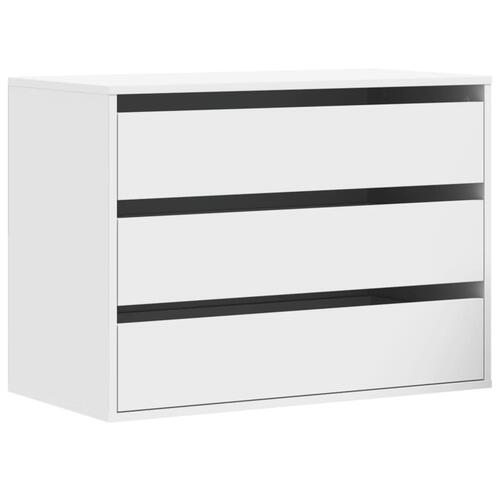 Kommode til hjørne 80x41x58 cm konstrueret træ hvid