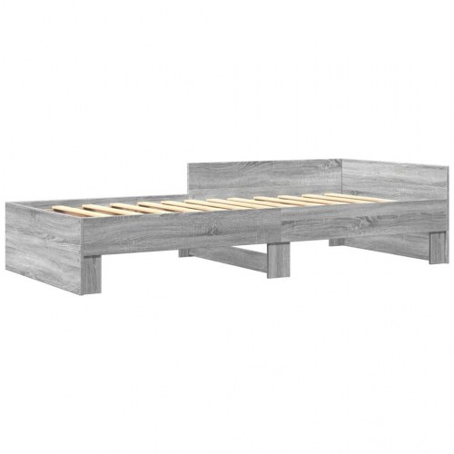Sengeramme med sengeheste 75 x 190 cm - grå sonoma-eg