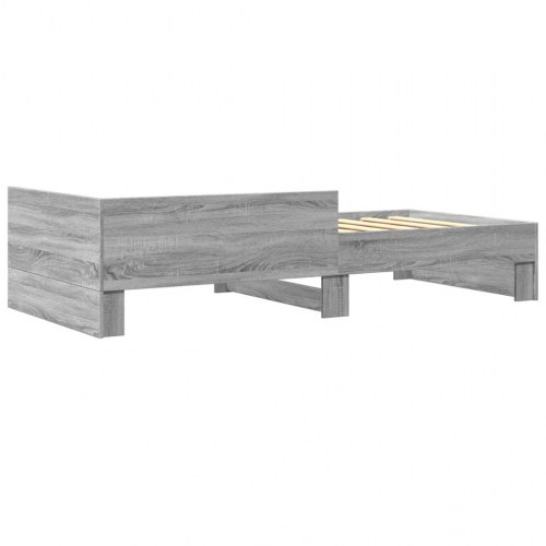 Sengeramme med sengeheste 75 x 190 cm - grå sonoma-eg