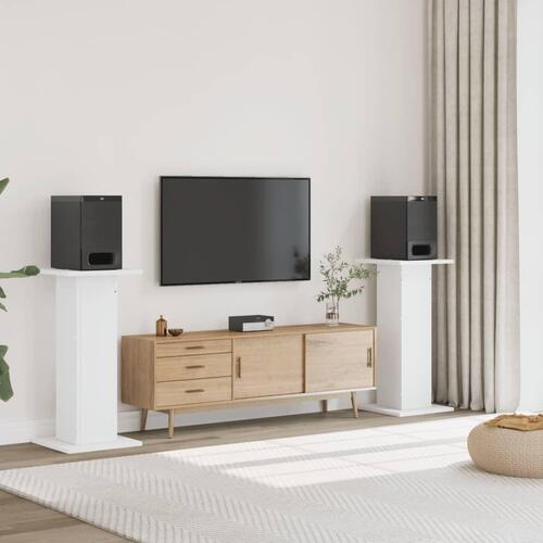 Højtalerstativer 2 stk. 30x30x95 cm konstrueret træ hvid