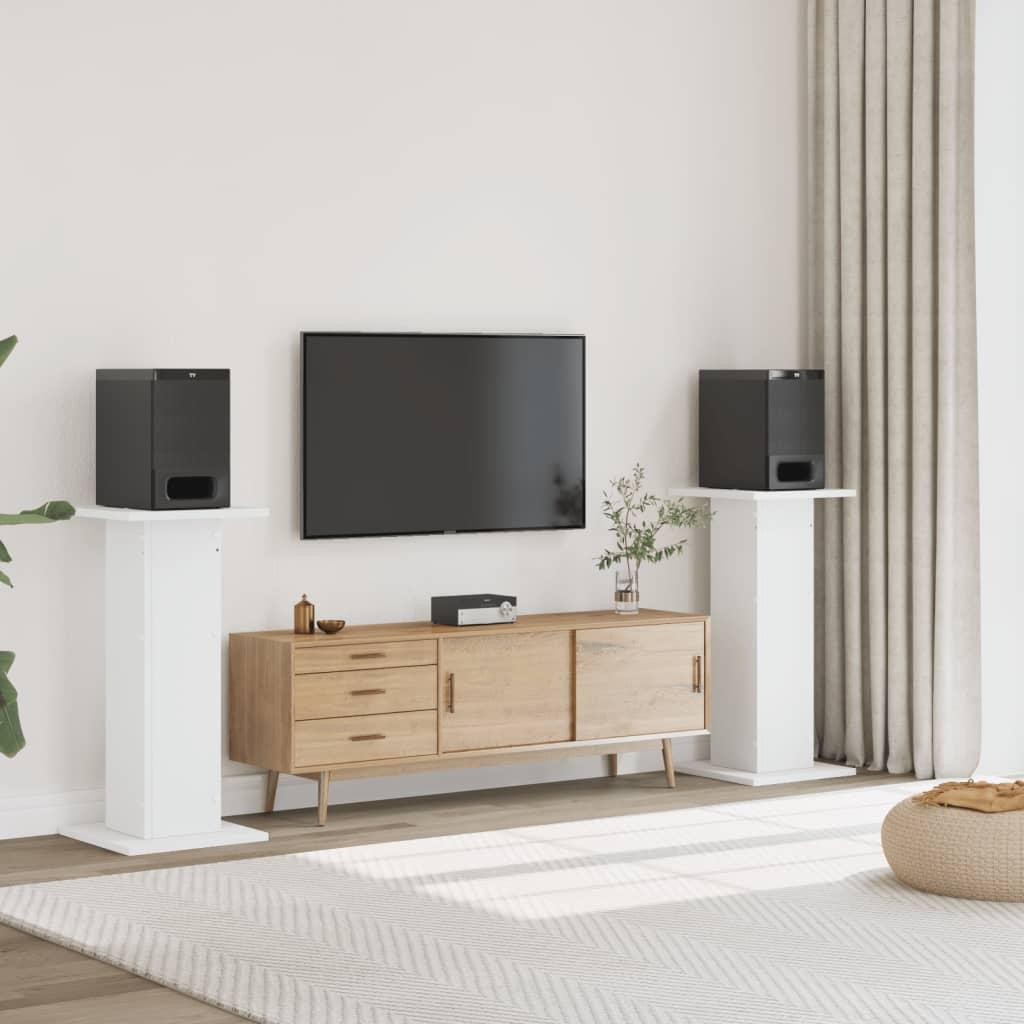 Højtalerstativer 2 stk. 30x30x95 cm konstrueret træ hvid