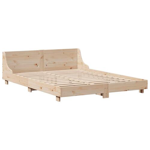 Sengeramme med sengegavl 120x200 cm massivt fyrretræ hvid