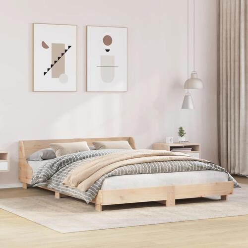 Sengeramme med sengegavl 120x200 cm massivt fyrretræ hvid