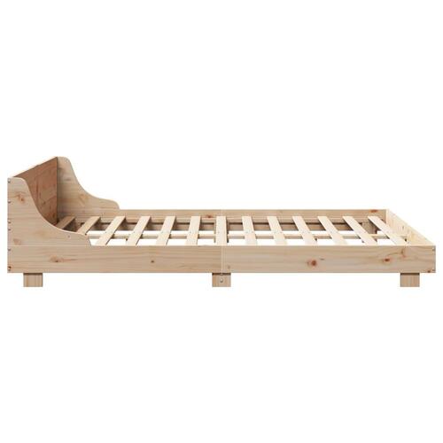 Sengeramme med sengegavl 120x200 cm massivt fyrretræ hvid