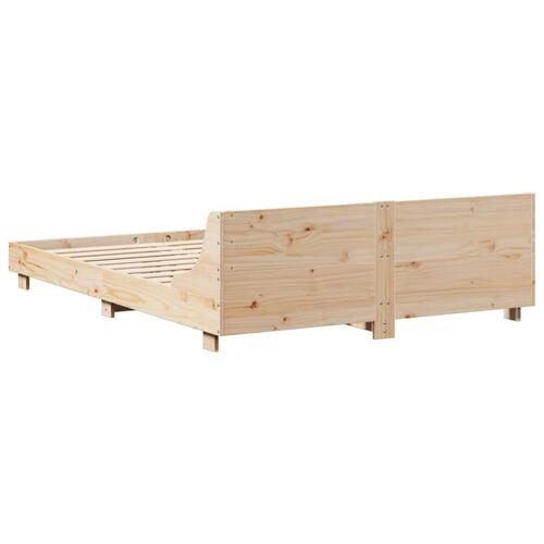 Sengeramme med sengegavl 120x200 cm massivt fyrretræ hvid
