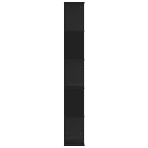 Bogreol 45x23,5x162,5 cm 5 hylder konstrueret træ sort
