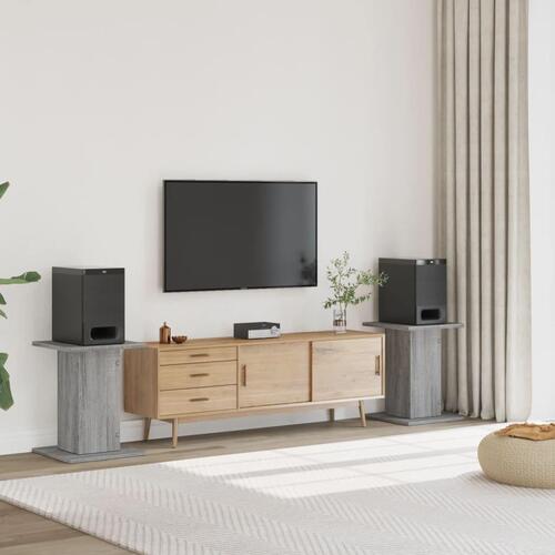 Højtalerstativer 2stk. 30x30x60cm konstrueret træ grå sonoma-eg