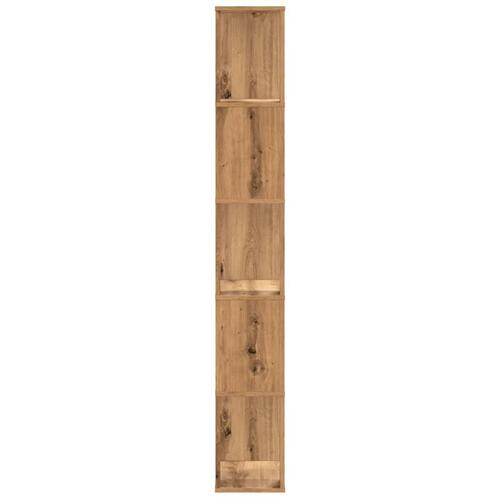 Bogreol 45x23,5x162,5 cm 5 hylder konstrueret træ eg