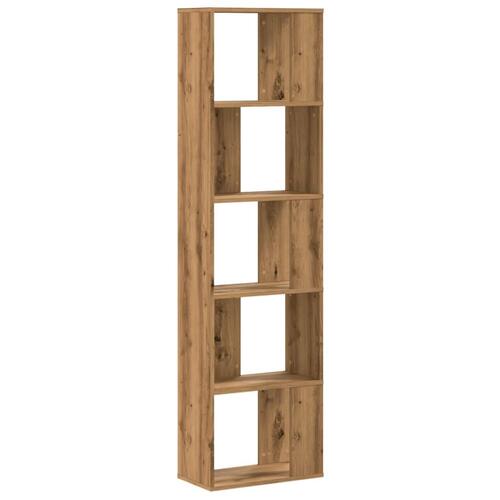 Bogreol 45x23,5x162,5 cm 5 hylder konstrueret træ eg