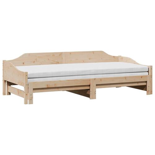 Daybed med udtræk 90x200 cm massivt fyrretræ