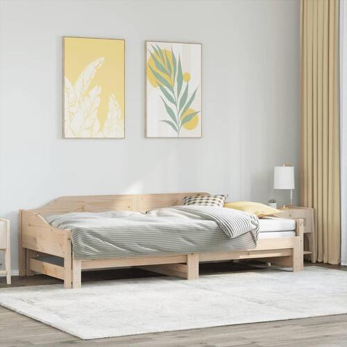Daybed med udtræk 90x200 cm massivt fyrretræ