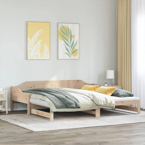 Daybed med udtræk 90x200 cm massivt fyrretræ