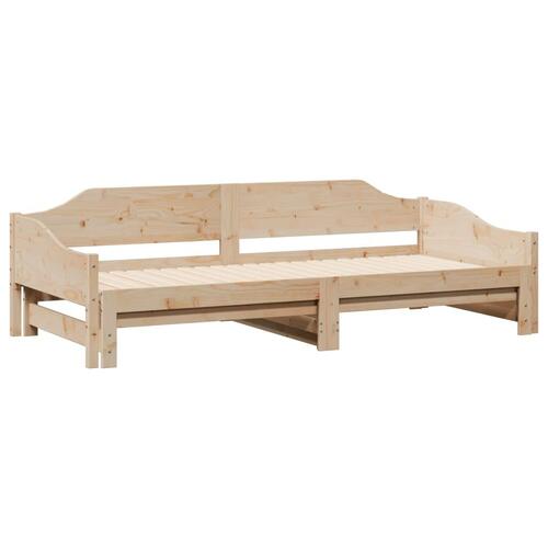 Daybed med udtræk 90x200 cm massivt fyrretræ