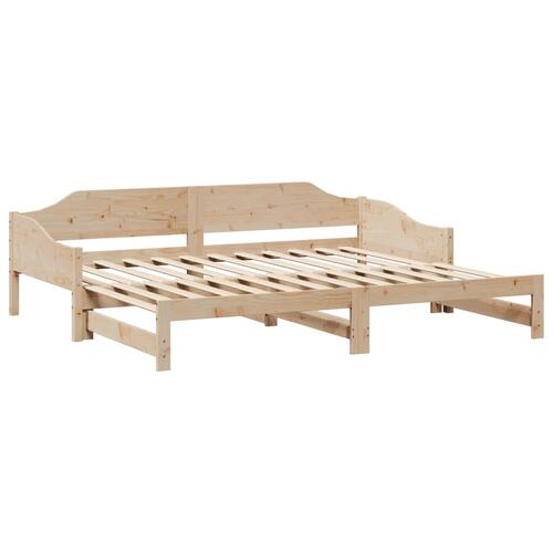 Daybed med udtræk 90x200 cm massivt fyrretræ