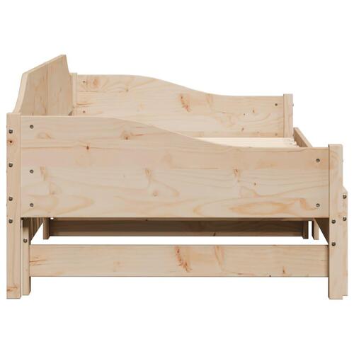 Daybed med udtræk 90x200 cm massivt fyrretræ