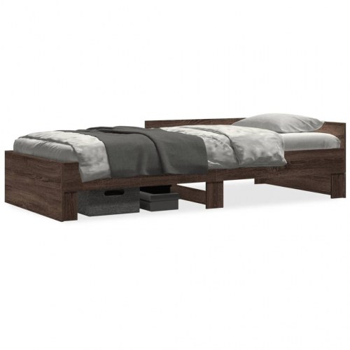 Sengeramme 100x200 cm uden madras konstrueret træ brunt eg