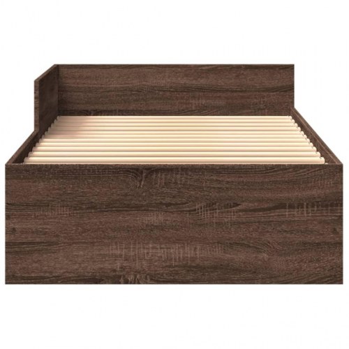 Sengeramme 100x200 cm uden madras konstrueret træ brunt eg